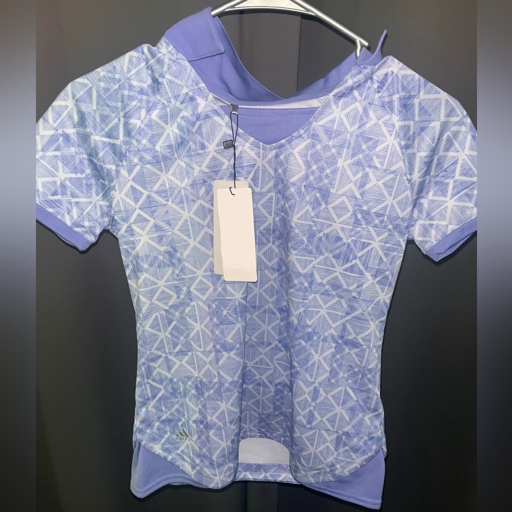 ADIDAS gold shirt/collar